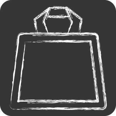 Simge Torbası. Plastik Ürün sembolüyle ilgili. Tebeşir stili. dizayn edilebilir