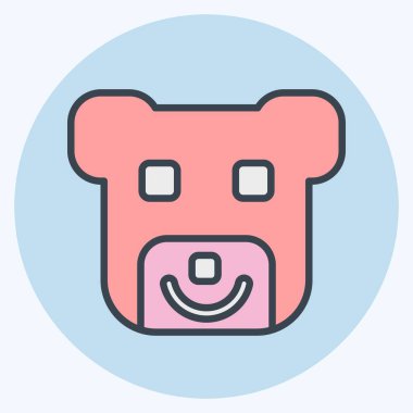 Simge Ayısı. Hayvanlar sembolüyle ilgili. renk arkadaşı stili. dizayn edilebilir