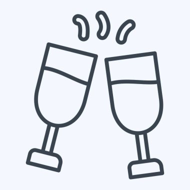 Kutlama ikonu. Yeni yıl sembolüyle ilgili. Sıra tarzı. dizayn edilebilir