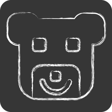 Simge Ayısı. Hayvanlar sembolüyle ilgili. Tebeşir stili. dizayn edilebilir