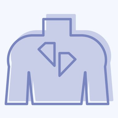 Simge Sırtı Tatto. Dövme sembolüyle ilgili. İki ton stili. dizayn edilebilir