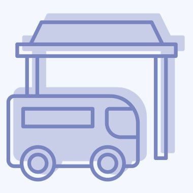 Simge Otobüsü. Şehir merkezinin sembolüyle ilgili. İki ton stili. dizayn edilebilir