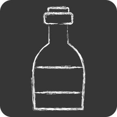 Simge konyağı. Meşrubat sembolüyle ilgili. Tebeşir stili. dizayn edilebilir