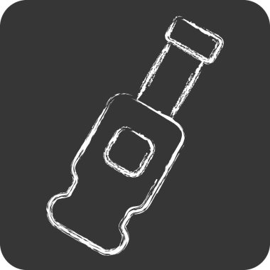 Icon Birası. BBQ sembolüyle ilgili. Tebeşir stili. dizayn edilebilir