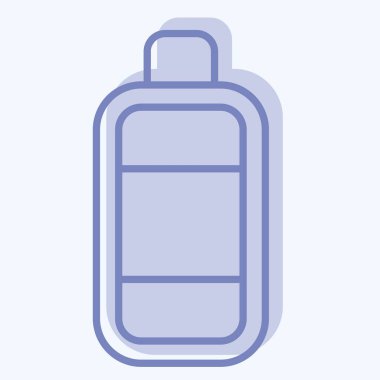 Simge Şişe. Plastik Ürün sembolüyle ilgili. İki ton stili. dizayn edilebilir