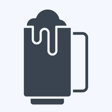 Icon Bira Bardağı. Meşrubat sembolüyle ilgili. Kabartma tarzı. dizayn edilebilir