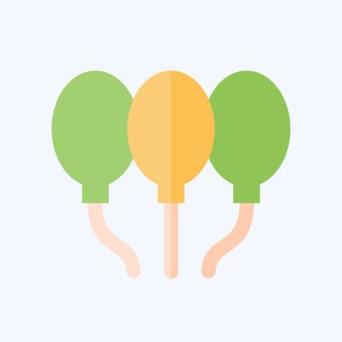 İkon Balonlar. Yeni yıl sembolüyle ilgili. Düz stil. dizayn edilebilir