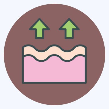 Simge Yaşlanma Karşıtı. Dermatoloji sembolüyle ilgili. renk arkadaşı stili. dizayn edilebilir