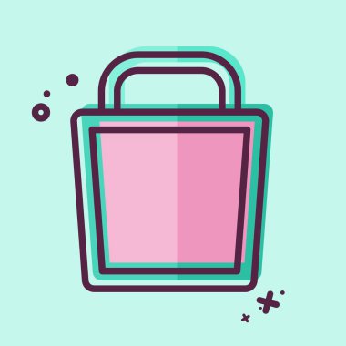 Simge Kovası. Plastik Ürün sembolüyle ilgili. MBE tarzı. dizayn edilebilir