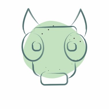 Simgesel Biftek. BBQ sembolüyle ilgili. Renkli Leke Biçimi. dizayn edilebilir