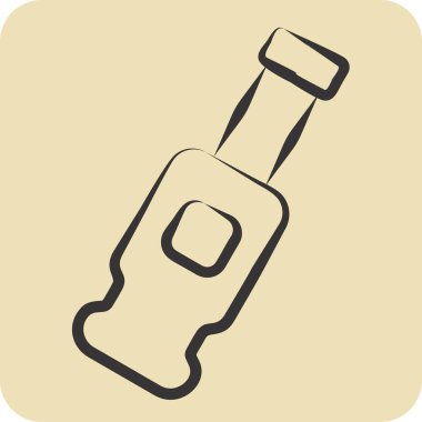 Icon Birası. BBQ sembolüyle ilgili. El çizimi tarzı. dizayn edilebilir