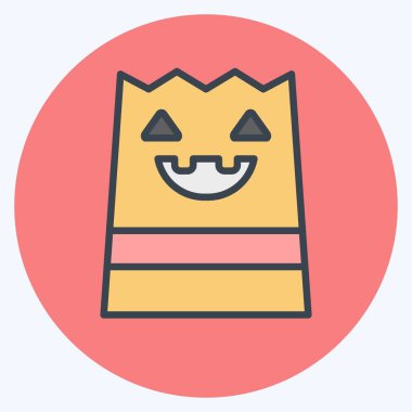 Simge Torbası. Cadılar Bayramı sembolüyle ilgili. renk arkadaşı stili. dizayn edilebilir