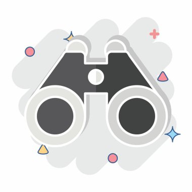 Simge dürbünü. Macera sembolüyle ilgili. Çizgi roman. dizayn edilebilir