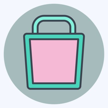 Simge Kovası. Plastik Ürün sembolüyle ilgili. renk arkadaşı stili. dizayn edilebilir