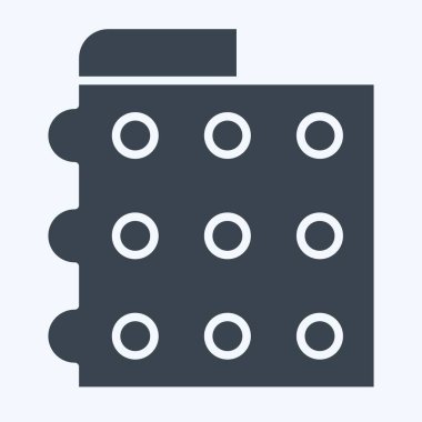 Simge Kabarcığı Paketi. Plastik Ürün sembolüyle ilgili. Kabartma tarzı. dizayn edilebilir