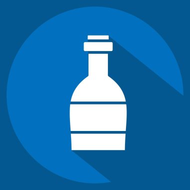 Simge konyağı. Meşrubat sembolüyle ilgili. Uzun gölge tarzı. dizayn edilebilir