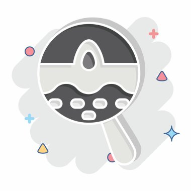 Simge Kontrolü. Dermatoloji sembolüyle ilgili. Çizgi roman. dizayn edilebilir