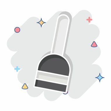 Simge Süpürgesi. Cadılar Bayramı sembolüyle ilgili. Çizgi roman. dizayn edilebilir