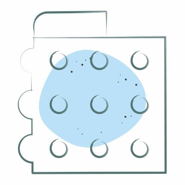 Simge Kabarcığı Paketi. Plastik Ürün sembolüyle ilgili. Renkli Leke Biçimi. dizayn edilebilir