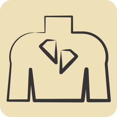 Simge Sırtı Tatto. Dövme sembolüyle ilgili. El çizimi tarzı. dizayn edilebilir