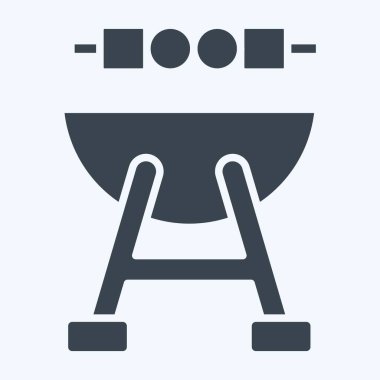 Mangal partisi. BBQ sembolüyle ilgili. Kabartma tarzı. dizayn edilebilir