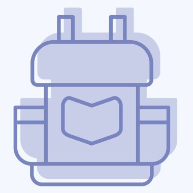 Simge Sırt Çantası. Macera sembolüyle ilgili. İki ton stili. dizayn edilebilir