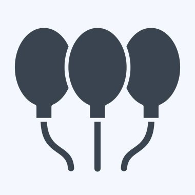 İkon Balonlar. Yeni yıl sembolüyle ilgili. Kabartma tarzı. dizayn edilebilir