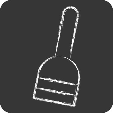 Simge Süpürgesi. Cadılar Bayramı sembolüyle ilgili. Tebeşir stili. dizayn edilebilir