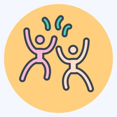 Kutlama ikonu. Yeni yıl sembolüyle ilgili. renk arkadaşı stili. dizayn edilebilir