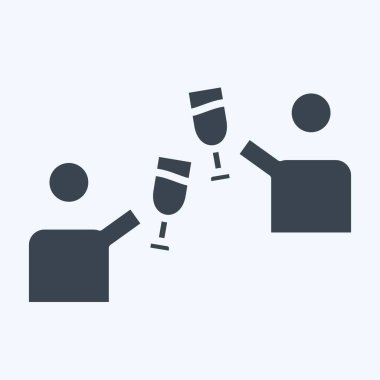 İkon Tezahüratı Yeni yıl sembolüyle ilgili. Kabartma tarzı. dizayn edilebilir