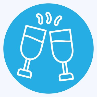 Kutlama ikonu. Yeni yıl sembolüyle ilgili. Mavi gözlü. dizayn edilebilir