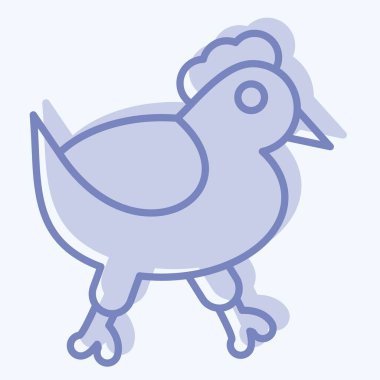 İkon Tavuk. BBQ sembolüyle ilgili. İki ton stili. dizayn edilebilir