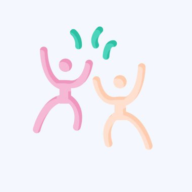 Kutlama ikonu. Yeni yıl sembolüyle ilgili. Düz stil. dizayn edilebilir