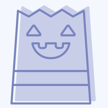 Simge Torbası. Cadılar Bayramı sembolüyle ilgili. İki ton stili. dizayn edilebilir