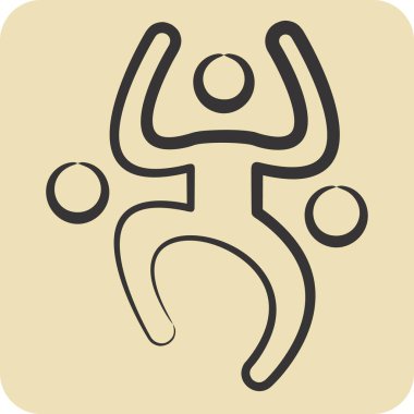 Simge Tırmanışı. Macera sembolüyle ilgili. El çizimi tarzı. dizayn edilebilir