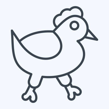 İkon Tavuk. BBQ sembolüyle ilgili. Sıra tarzı. dizayn edilebilir