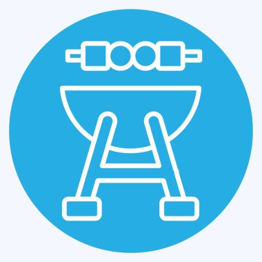 Mangal partisi. BBQ sembolüyle ilgili. Mavi gözlü. dizayn edilebilir