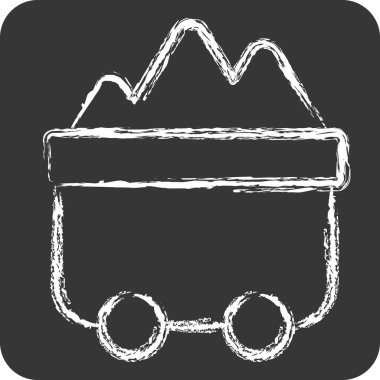 Simge kömürü. Doğal Kaynaklar sembolüyle ilgili. Tebeşir stili. dizayn edilebilir