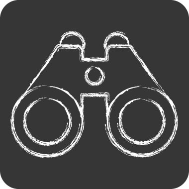 Simge dürbünü. Macera sembolüyle ilgili. Tebeşir stili. dizayn edilebilir