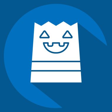 Simge Torbası. Cadılar Bayramı sembolüyle ilgili. Uzun gölge tarzı. dizayn edilebilir