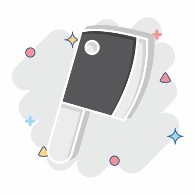 Simge Helikopteri. BBQ sembolüyle ilgili. Çizgi roman. dizayn edilebilir