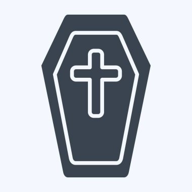 Simge Tabut. Cadılar Bayramı sembolüyle ilgili. Kabartma tarzı. dizayn edilebilir