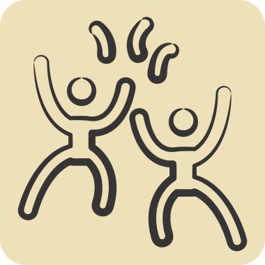 Kutlama ikonu. Yeni yıl sembolüyle ilgili. El çizimi tarzı. dizayn edilebilir