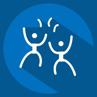 Kutlama ikonu. Yeni yıl sembolüyle ilgili. Uzun gölge tarzı. dizayn edilebilir