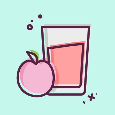 Icon Elma Suyu. Meşrubat sembolüyle ilgili. MBE tarzı. dizayn edilebilir