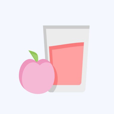 Icon Elma Suyu. Meşrubat sembolüyle ilgili. Düz stil. dizayn edilebilir