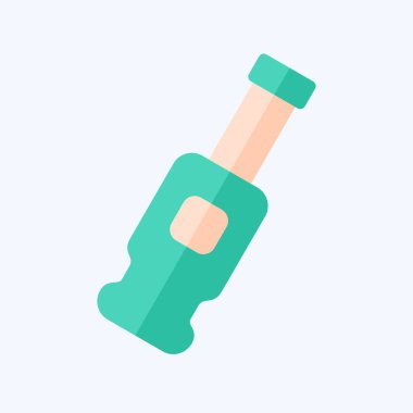 Icon Birası. BBQ sembolüyle ilgili. Düz stil. dizayn edilebilir