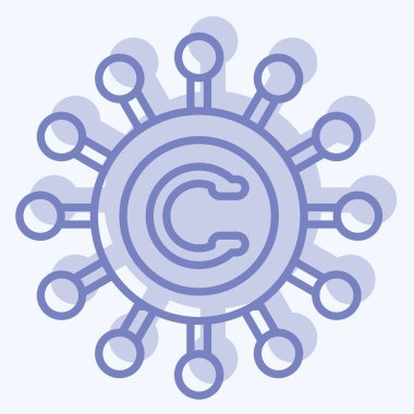 Simge Şifreleme. Metaverse sembolüyle ilgili. İki ton stili. dizayn edilebilir