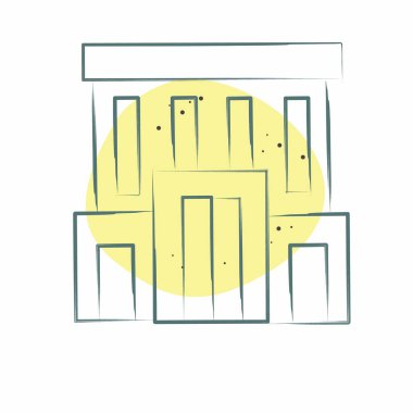 Simge Şirketi. Şehir merkezinin sembolüyle ilgili. Renkli Leke Biçimi. dizayn edilebilir