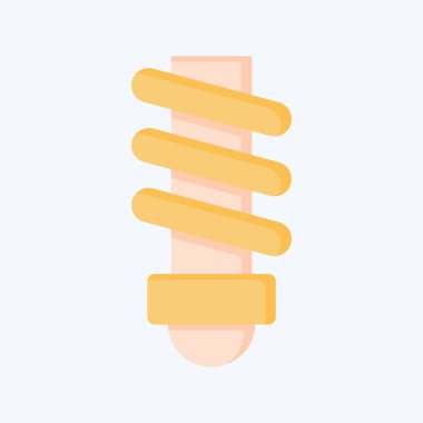 Simgesel Elektrik Ampulü. Doğal Kaynaklar sembolüyle ilgili. Düz stil. dizayn edilebilir